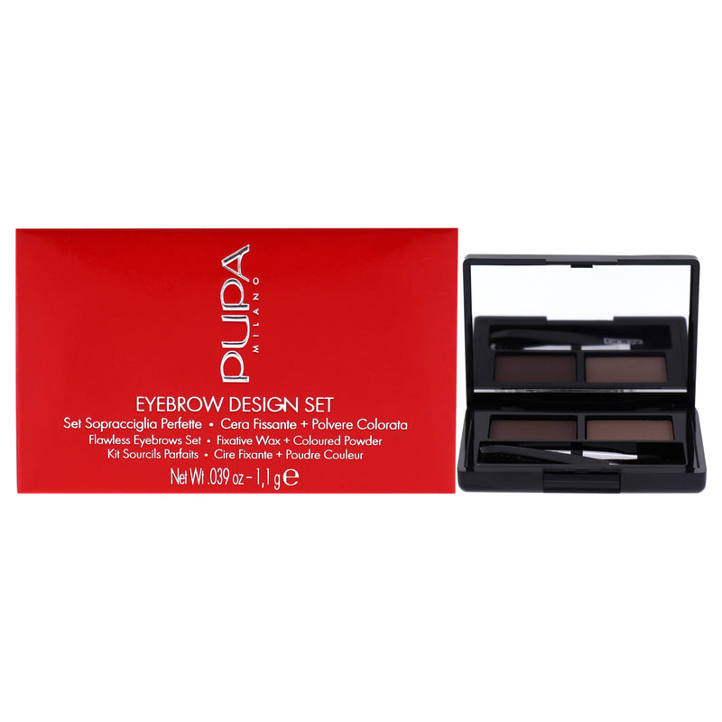 Pupa Milano Eyebrow Design Set - 002 Brown by Pupa Milano for Women - 0.039 oz Eyebrow