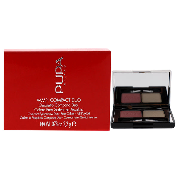 Pupa Milano Vamp! Compact Duo Eyeshadow - 001 Rose Perlage by Pupa Milano for Women - 0.078 oz Eye Shadow