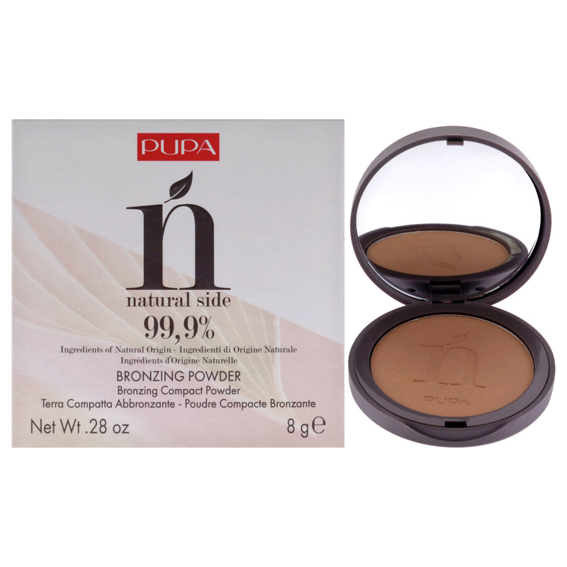 Pupa Milano Natural Side Bronzing Powder - 001 Light Bronze by Pupa Milano for Women - 0.28 oz Powder