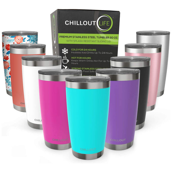 Chillout Life Stainless Steel Tumbler with Lid and Straw - Teal by Chillout Life for Unisex - 20 oz Tumbler
