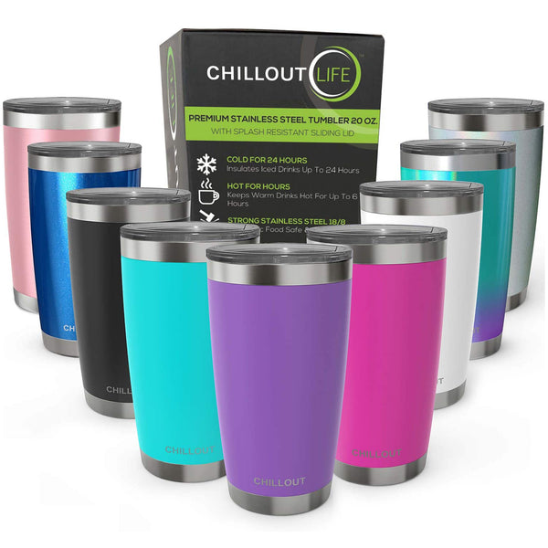 Chillout Life Stainless Steel Tumbler with Lid and Straw - Purple by Chillout Life for Unisex - 20 oz Tumbler