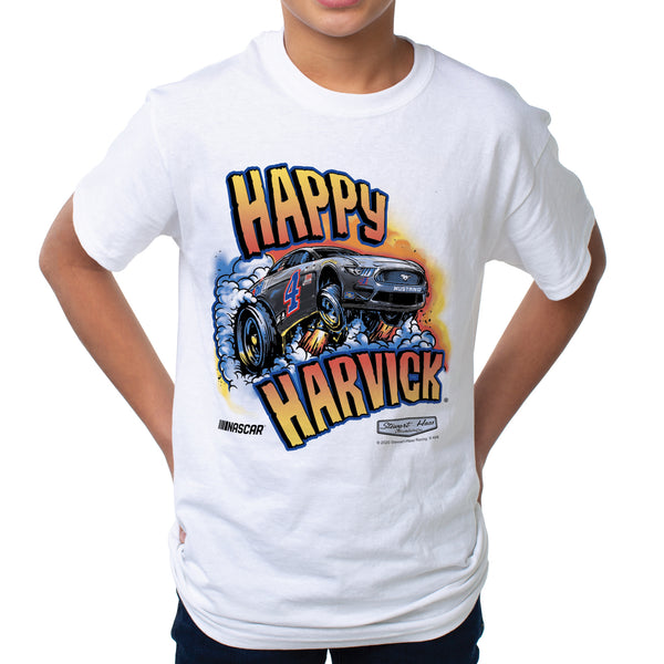 DelSol NASCAR Kids Fine Jersey Crew Tee - Kevin Harvick - 10 White by DelSol for Kids - 1 Pc T-Shirt (YM)