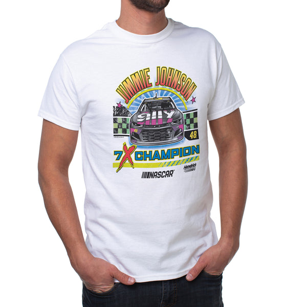 DelSol NASCAR Mens Classic Crew Tee - Jimmie Johnson - 9 White by DelSol for Men - 1 Pc T-Shirt (M)