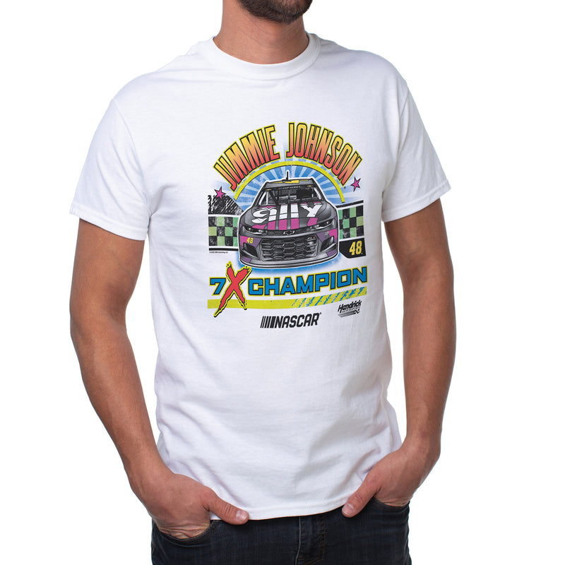 DelSol NASCAR Mens Classic Crew Tee - Jimmie Johnson - 9 White by DelSol for Men - 1 Pc T-Shirt (XL)