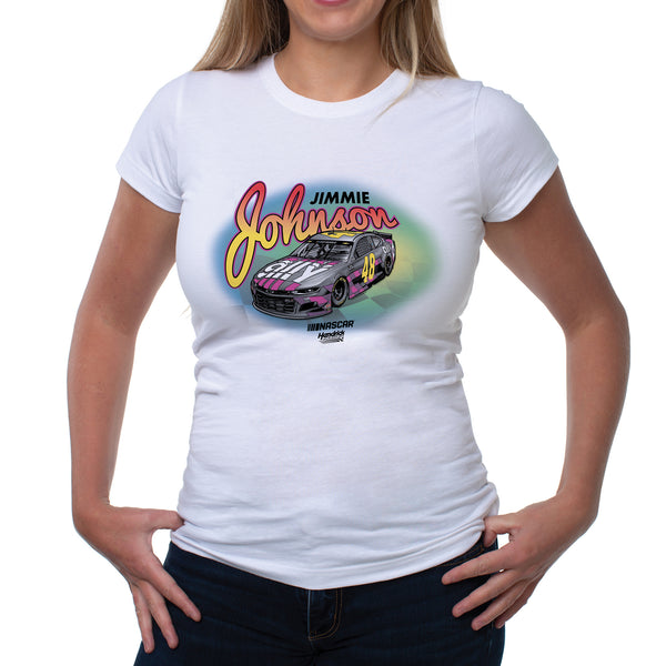 DelSol NASCAR Womens Crew Tee - Jimmie Johnson - 7 White by DelSol for Women - 1 Pc T-Shirt (M)