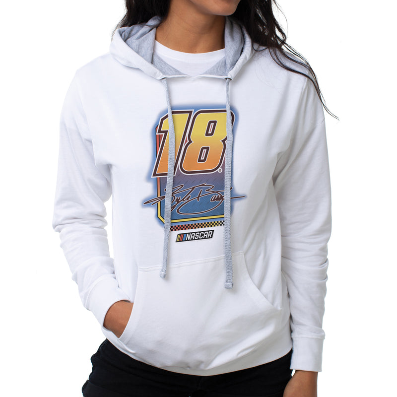 DelSol NASCAR Hooded Sweatshirt - Kyle Busch - 10 White by DelSol for Women - 1 Pc T-Shirt (S)