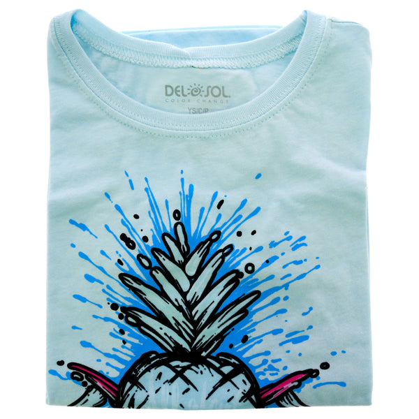 DelSol Kids Premium Crew Tee - Pineapples - Ice Blue by DelSol for Kids - 1 Pc T-Shirt (YS)