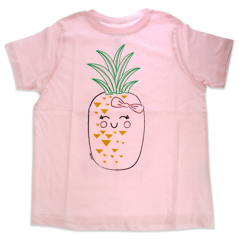 DelSol Girls Crew Tee - Blushing Pineapples - Balerina by DelSol for Kids - 1 Pc T-Shirt (4T)