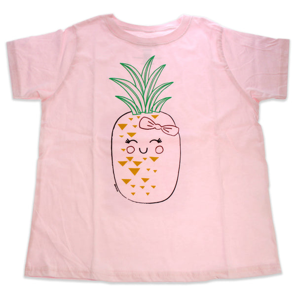 DelSol Girls Crew Tee - Blushing Pineapples - Balerina by DelSol for Kids - 1 Pc T-Shirt (5T-6T)