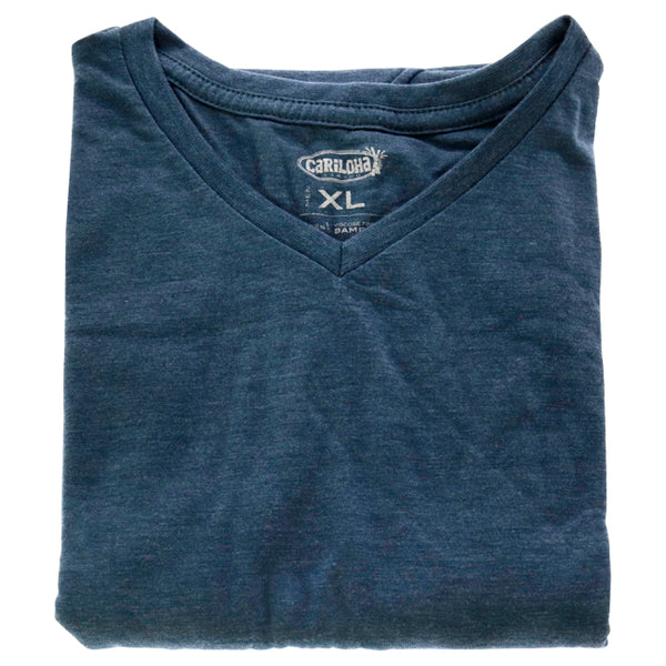 Bamboo V-Neck Tee T-Shirt - Bermuda Blue by Cariloha for Men - 1 Pc T-Shirt (XL)