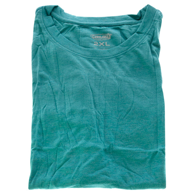 Bamboo Crew Tee - Tropical Teal Heather by Cariloha for Women - 1 Pc T-Shirt (2XL)