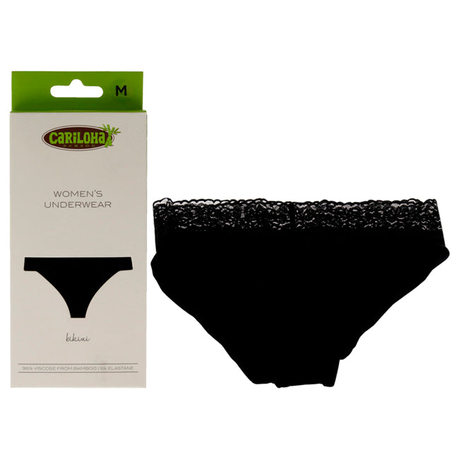 Bamboo Lace Bikini - Black by Cariloha for Women - 1 Pc Underwear (M)