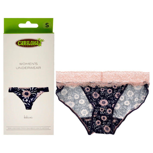 Bamboo Lace Bikini - Navy Floral by Cariloha for Women - 1 Pc Underwear (S)