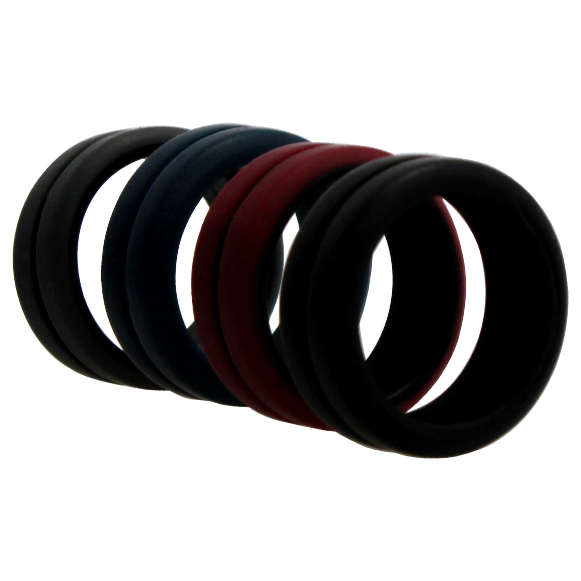 ROQ Silicone Wedding 2Layer Middle Line Ring Set - Bordeaux by ROQ for ...