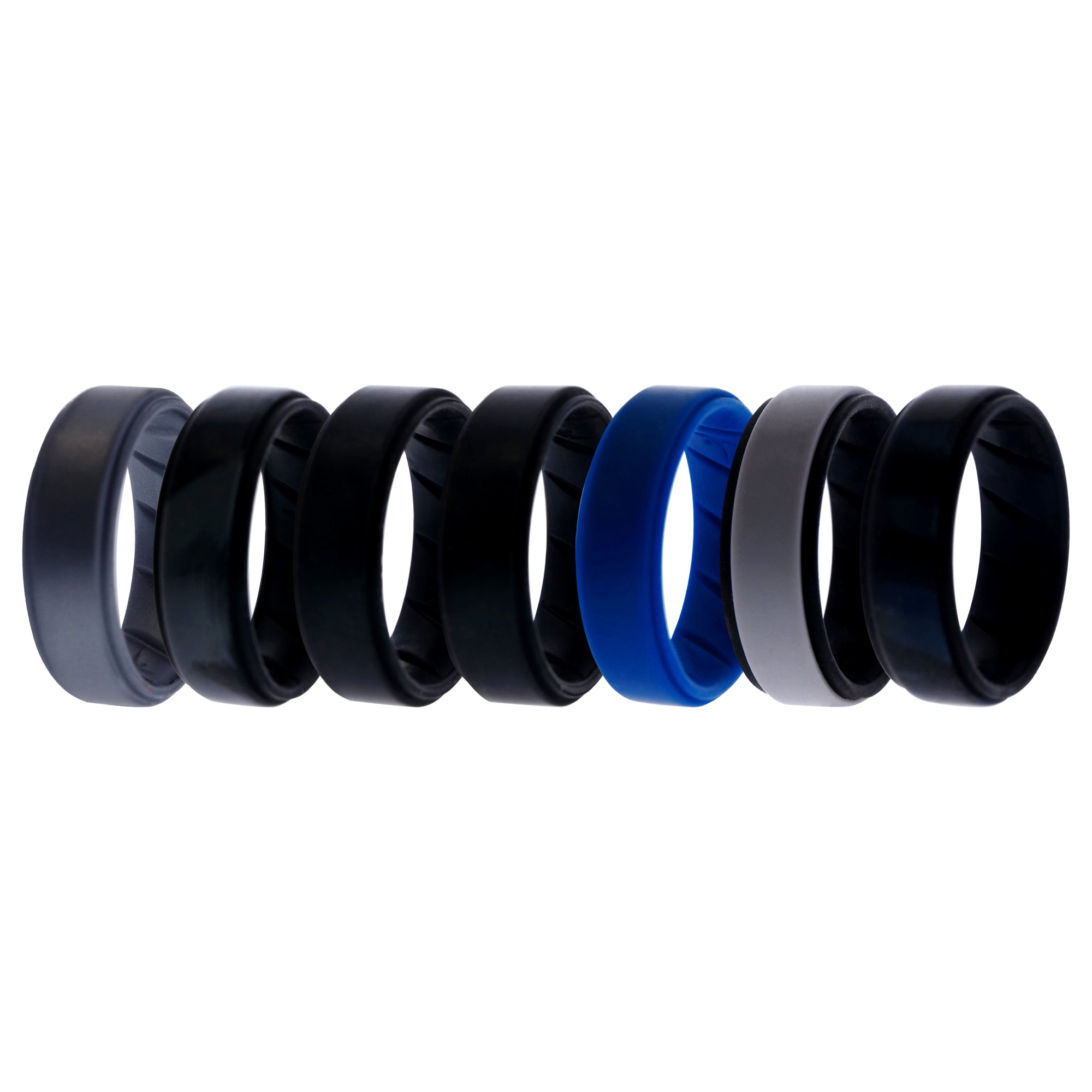 ROQ Silicone Wedding BR Step Ring Set - Metal by ROQ for Men - 7 x 11 ...