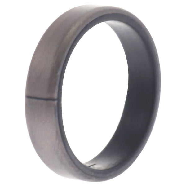 Silicone Wedding 6mm Brush 2Layer Ring - Silver by ROQ for Men - 14 mm Ring