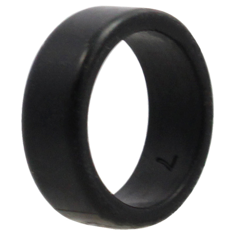 Silicone Wedding 2Layer Beveled 8mm Ring - Black by ROQ for Men - 7 mm Ring