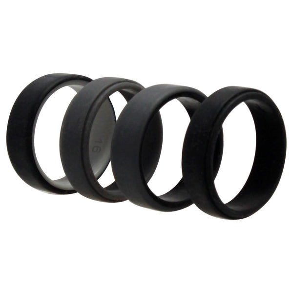 Silicone Wedding 2Layer Beveled 8mm Ring Set - Grey by ROQ for Men - 4 x 16 mm Ring