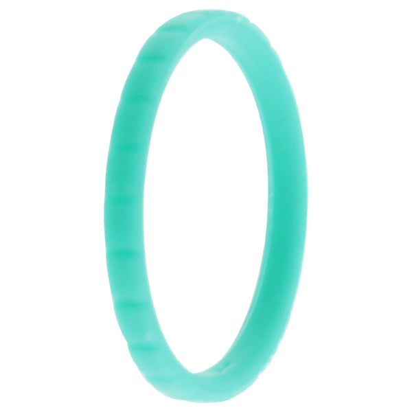 Silicone Wedding Stackble Lines Single Ring - Turquoise by ROQ for Women - 10 mm Ring