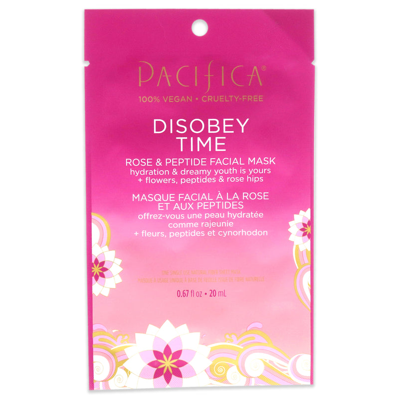 Pacifica Disobey Time Facial Mask - Rose and Peptide by Pacifica for Unisex - 1 Pc Mask