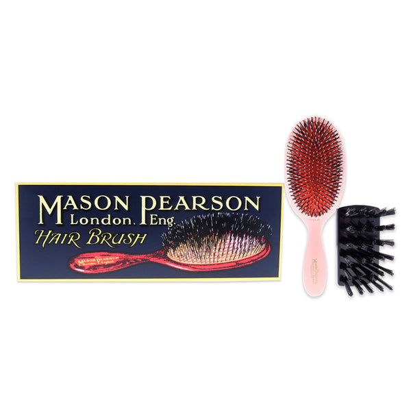 Mason Pearson Large Popular Bristle and Nylon Brush - BN1 Pink by Mason Pearson for Unisex - 2 Pc Hair Brush and Cleaning Brush