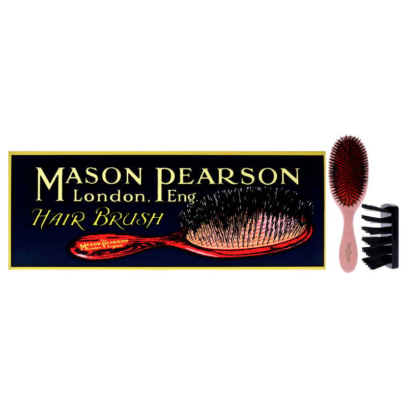 Mason Pearson Handy Pure Bristle Brush - B3 Pink by Mason Pearson for Unisex - 2 Pc Hair Brush, Cleaning Brush