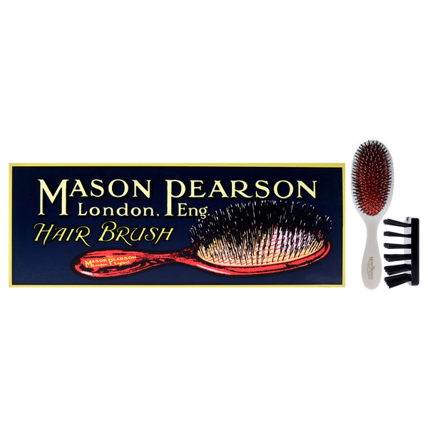 Mason Pearson Handy Bristle and Nylon Brush - BN3 Ivory by Mason Pearson for Unisex - 2 Pc Hair Brush, Cleaning Brush