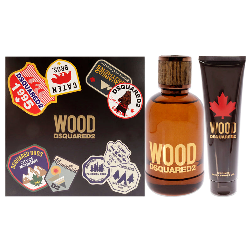 Dsquared2 Wood by Dsquared2 for Men - 2 Pc Gift Set 3.4oz EDT Spray, 5.0oz Bath and Shower Gel