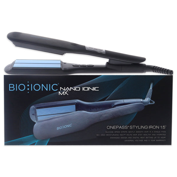 Bio Ionic Onepass Nanoionic MX Styling Iron - Black by Bio Ionic for Women - 1.5 Inch Flat Iron