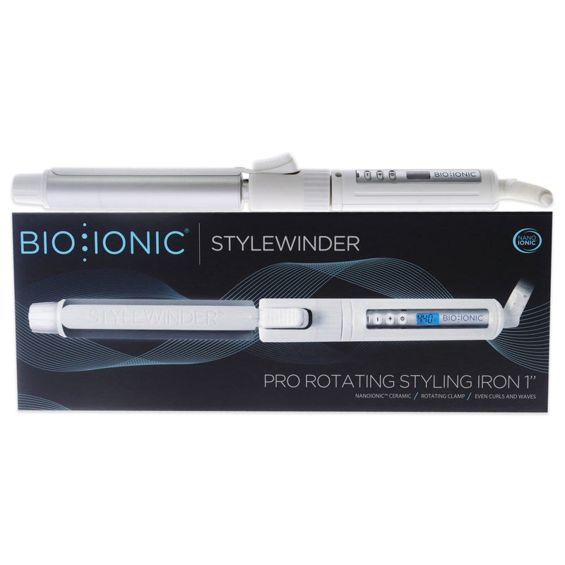 Bio Ionic StyleWinder Pro Rotating Styling Iron - White by Bio Ionic for Women - 1 Inch Flat Iron