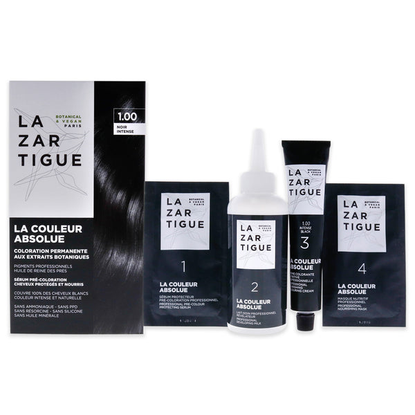 Lazartigue La Couleur Absolue Permanent Haircolor - 1.00 Intense Black by Lazartigue for Unisex - 1 Application Hair Color