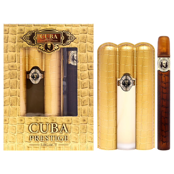 Cuba Cuba Prestige Legacy by Cuba for Men - 2 Pc Gift Set 3oz EDT Spray, 1.17oz EDT Spray