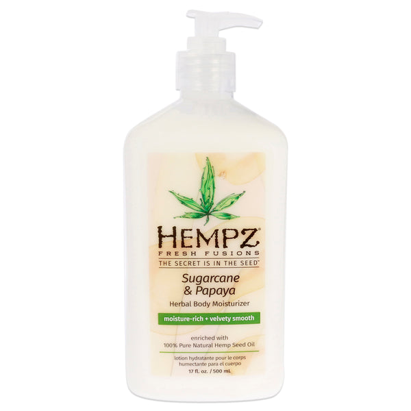 Hempz Sugarcane and Papaya Herbal Body by Hempz for Unisex - 17 oz Moisturizer