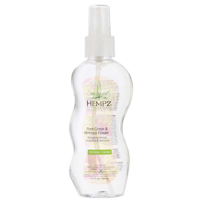 Hempz Fresh Fusions Pink Citron and Mimosa Flower Energizing Herbal Body Mist and Refresher by Hempz for Unisex - 4.4 oz Body Mist