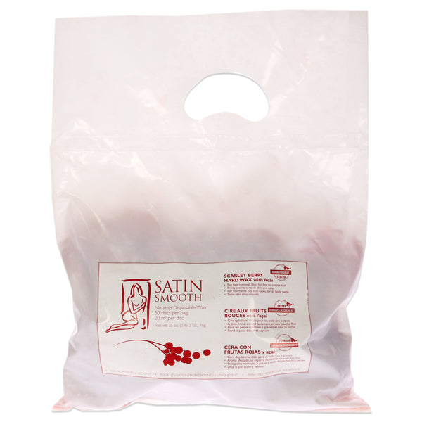 Satin Smooth Scarlet Berry Hard Wax with Acai Discs by Satin Smooth for Women - 50 Pc Discs