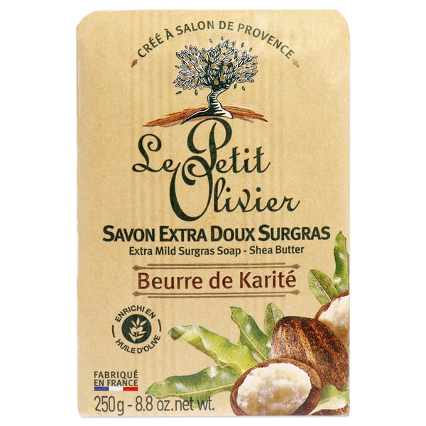 Le Petit Olivier Extra Mild Surgras Soap - Shea Butter by Le Petit Olivier for Men - 8.8 oz Soap