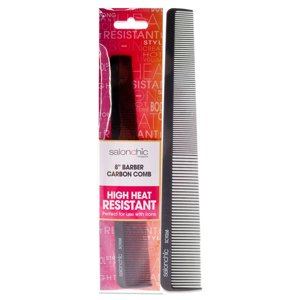 SalonChic Barber Taper Carbon Comb High Heat Resistant 8 by SalonChic for Unisex - 1 Pc Comb