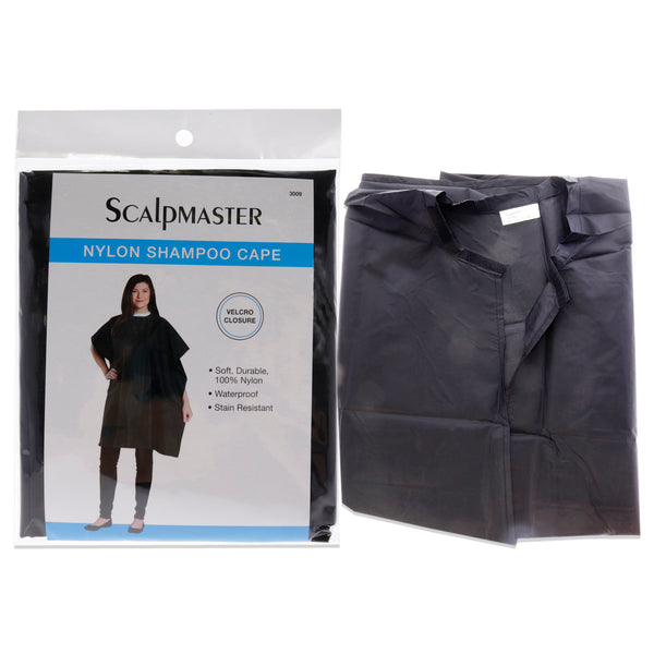 Scalpmaster Nylon Shampoo Cape - Black by Scalpmaster for Unisex - 1 Pc Apron