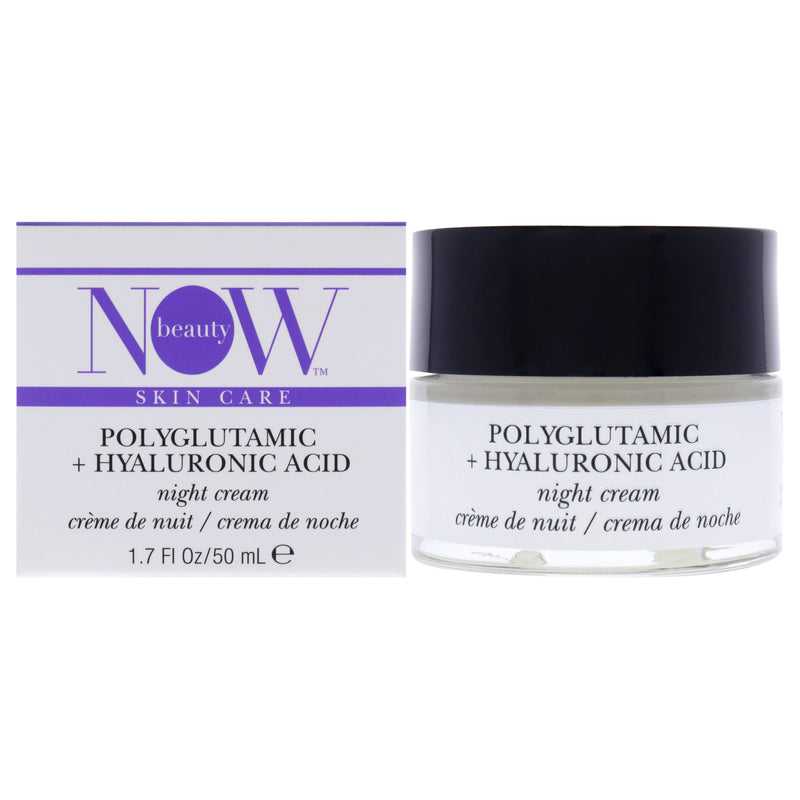 NOW Beauty Polyglutamic Plus Hyaluronic Acid Night Cream by NOW Beauty for Unisex - 1.7 oz Cream