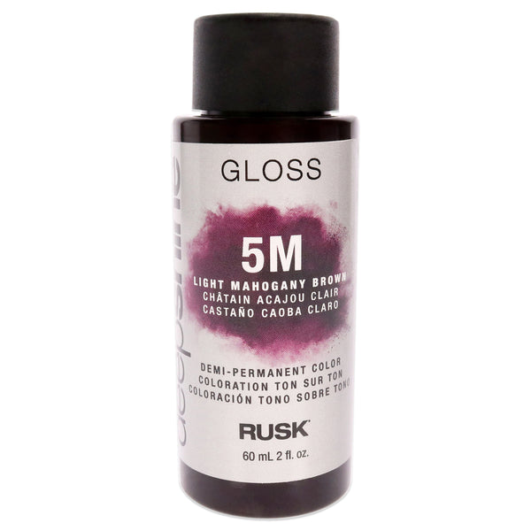 Rusk Deepshine Gloss Demi-Permanent Color - 5M Light Mahogany Brown by Rusk for Unisex - 2 oz Hair Color