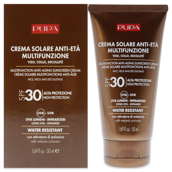 Pupa Milano Multifunction Anti-Aging Water Resistant Sunscreen for Face SPF 30 by Pupa Milano for Unisex - 1.69 oz Cream