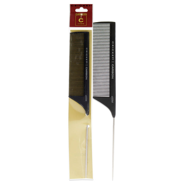 Cricket Carbon Comb Seamless Medium Tooth Pattern Metal Rattail - C55M by Cricket for Unisex - 1 Pc Comb