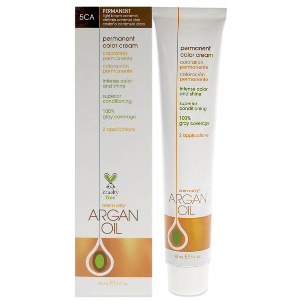 One n Only Argan Oil Permanent Color Cream - 5CA Light Brown Caramel by One n Only for Unisex - 3 oz Hair Color