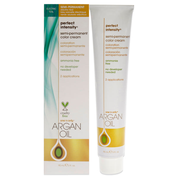 One n Only Argan Oil Perfect Intensity Semi-Permanent Color Cream - Electric Teal by One n Only for Unisex - 3 oz Hair Color