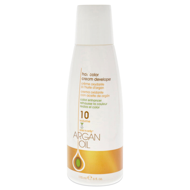 One n Only Argan Oil Hair Color Cream Developer - 10 Volume by One n Only for Unisex - 6 oz Lightener