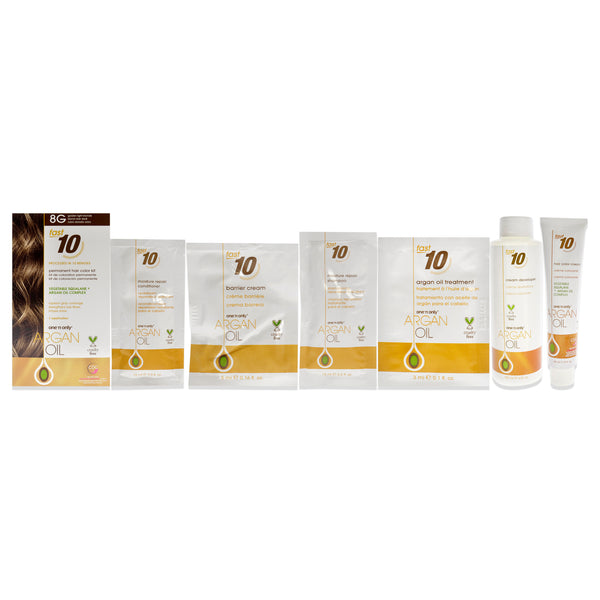 One n Only Argan Oil Fast 10 Permanent Hair Color Kit - 8G Golden Light Blonde by One n Only for Unisex - 1 Pc Hair Color