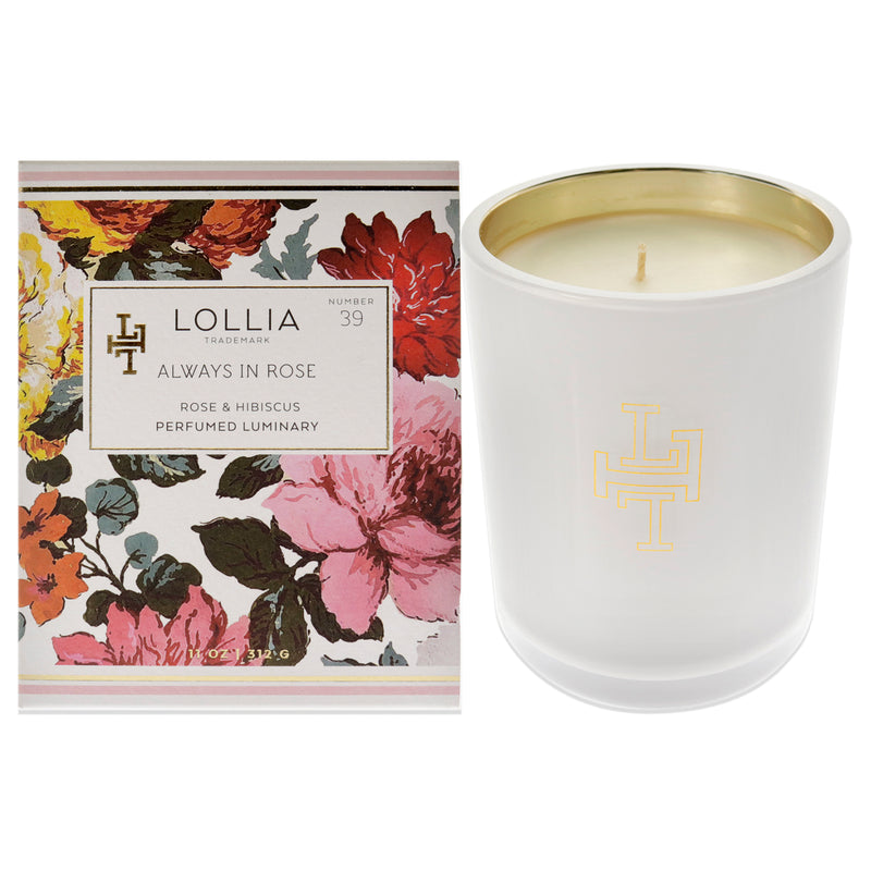 Lollia Always in Rose Perfumed Luminary Candle by Lollia for Unisex - 11 oz Candle