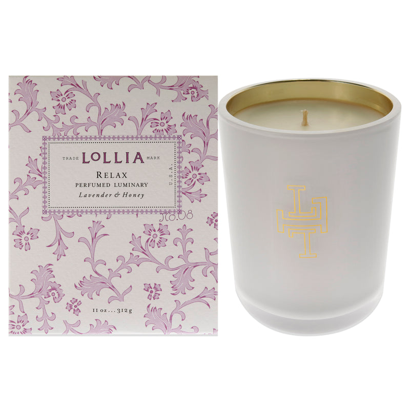 Lollia Relax Perfumed Luminary Candle by Lollia for Unisex - 11 oz Candle