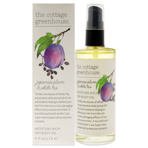 The Cottage Greenhouse Moisture-Rich Dry Body Oil -Japanese Plum and White Tea by The Cottage Greenhouse for Unisex - 4 oz Oil