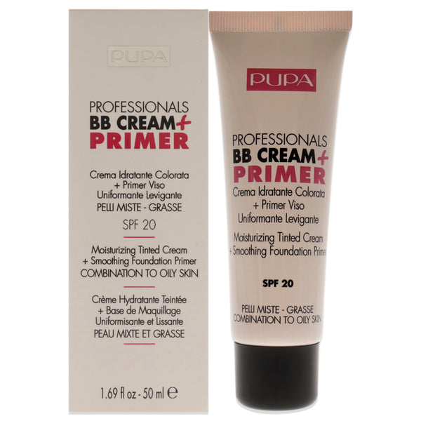 Pupa Milano Professionals BB Cream Plus Primer SPF 20 - 001 Nude - Combination To Oily Skin by Pupa Milano for Women - 1.69 oz Primer